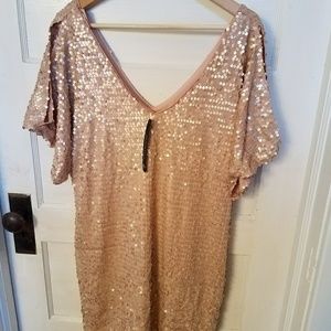 Blush Sequined mini dress